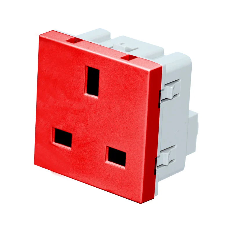 Britske Standert Red 3Pin Socket Funksje Module