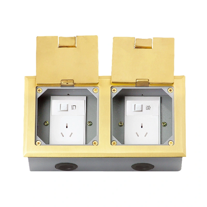 Double Door Open Cover Floor Socket 8 Module Kapasiteit