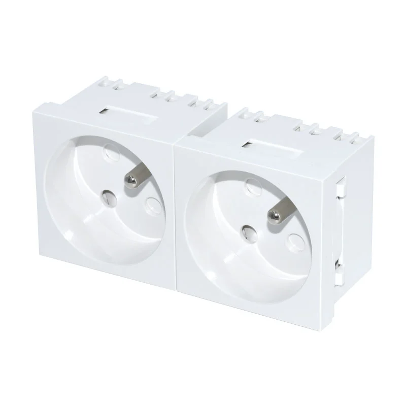 Frânsk White Socket Double Funksje Module