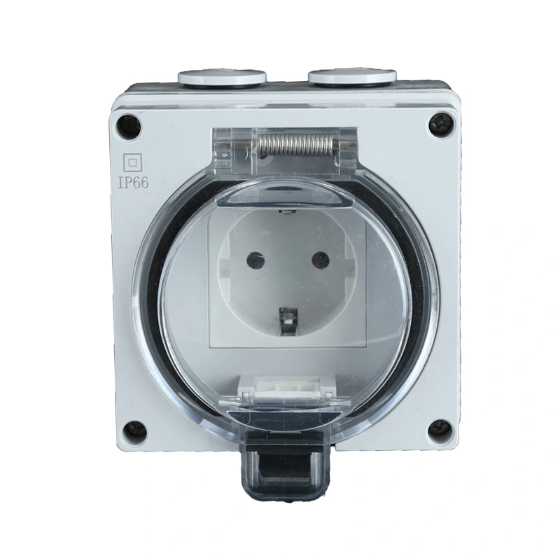 IP66 Series Surface Mounted Waterproof German Type Socket en Switch