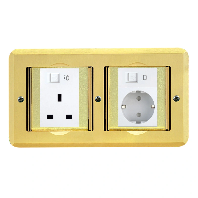 Iepen Cover Socket Brass Alloy Floor Socket 6 Module Kapasiteit